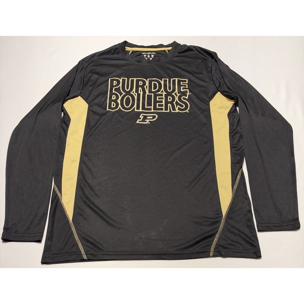 Purdue Boilermakers Champion Shirt Adult Large Black Long Sleeve READ FLAWS**